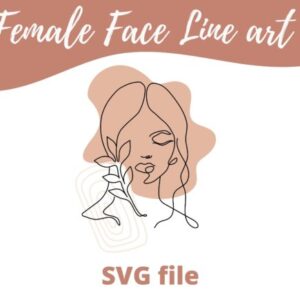 Abstract Face with Leaves SVG