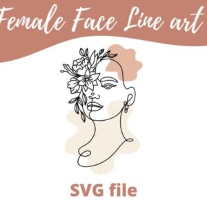 Floral Woman Face SVG