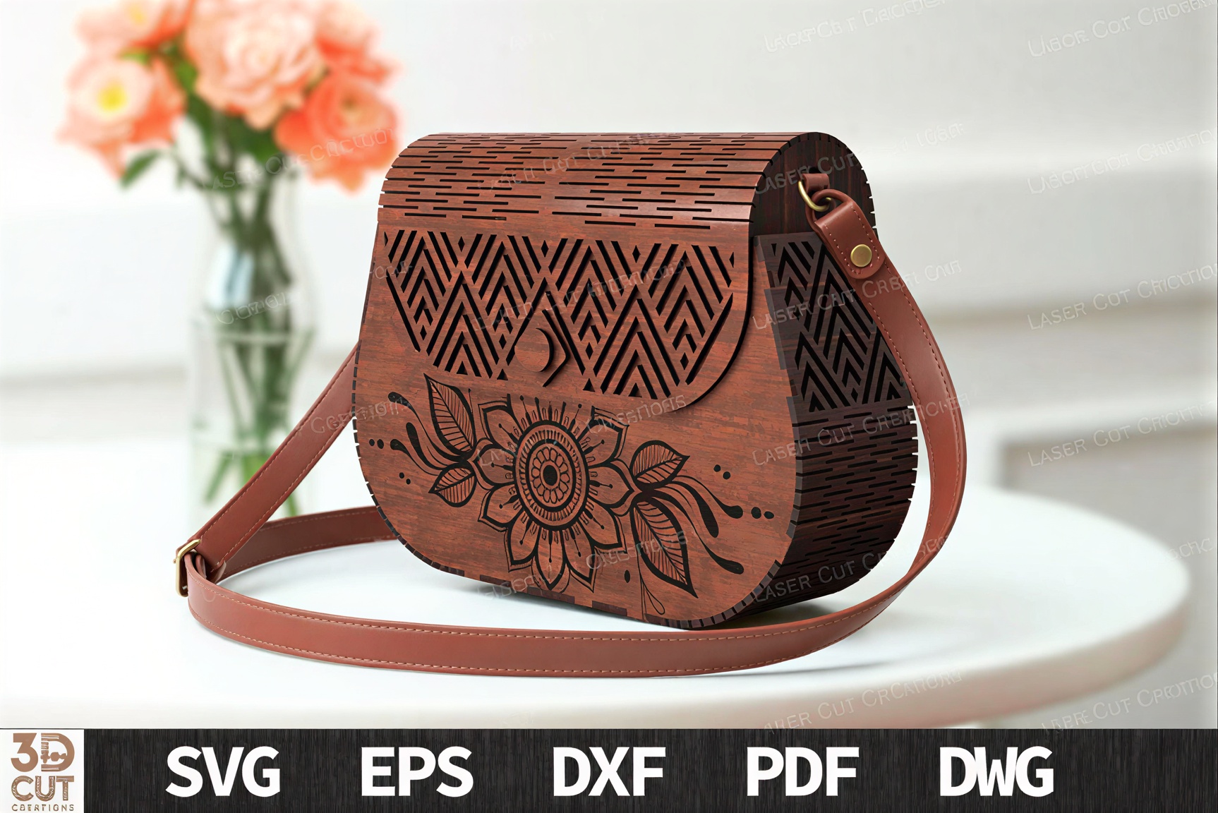 Laser Cut Wooden Sling Bag Bundle SVG Files - Image 2
