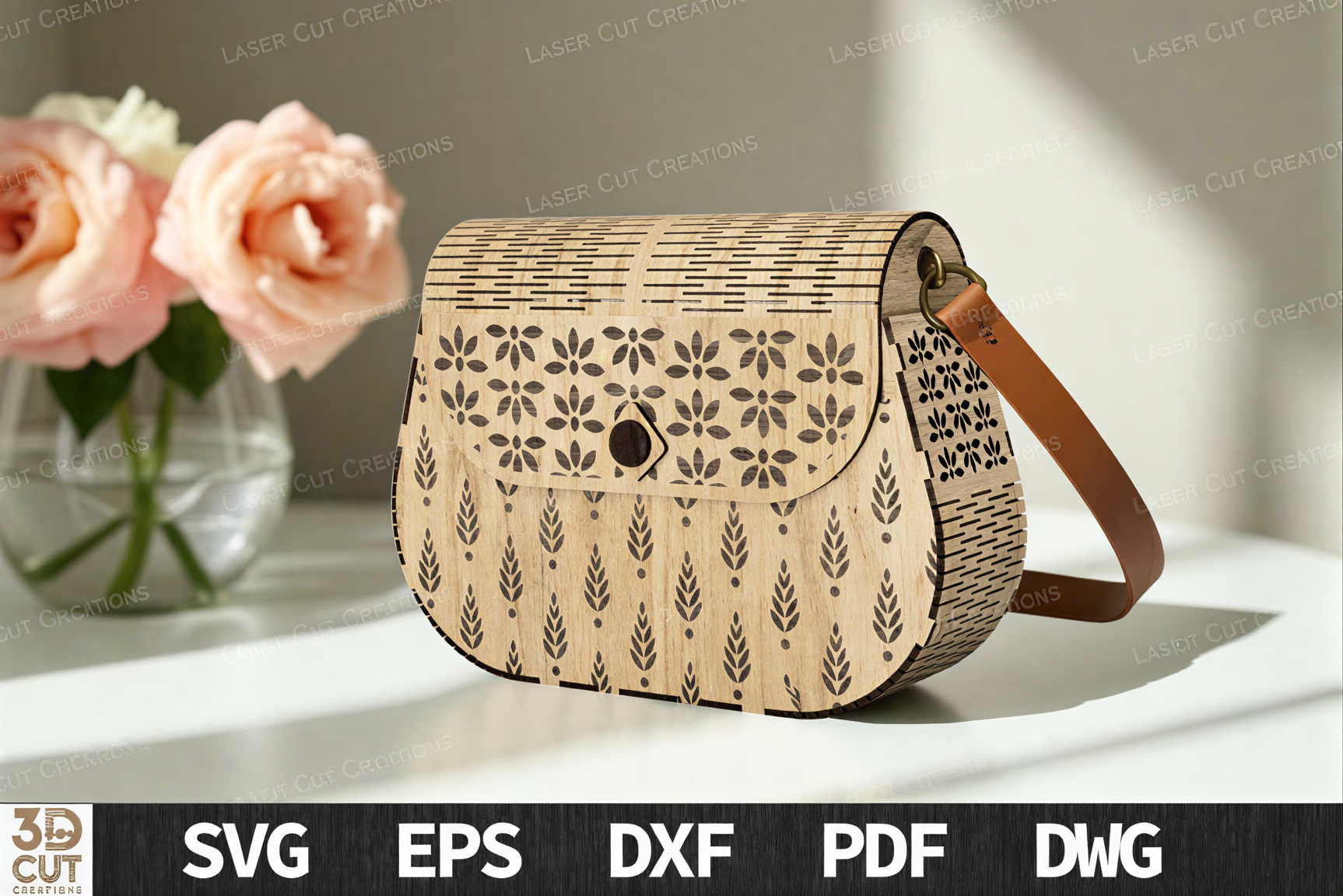 Laser Cut Wooden Sling Bag Bundle SVG Files - Image 5