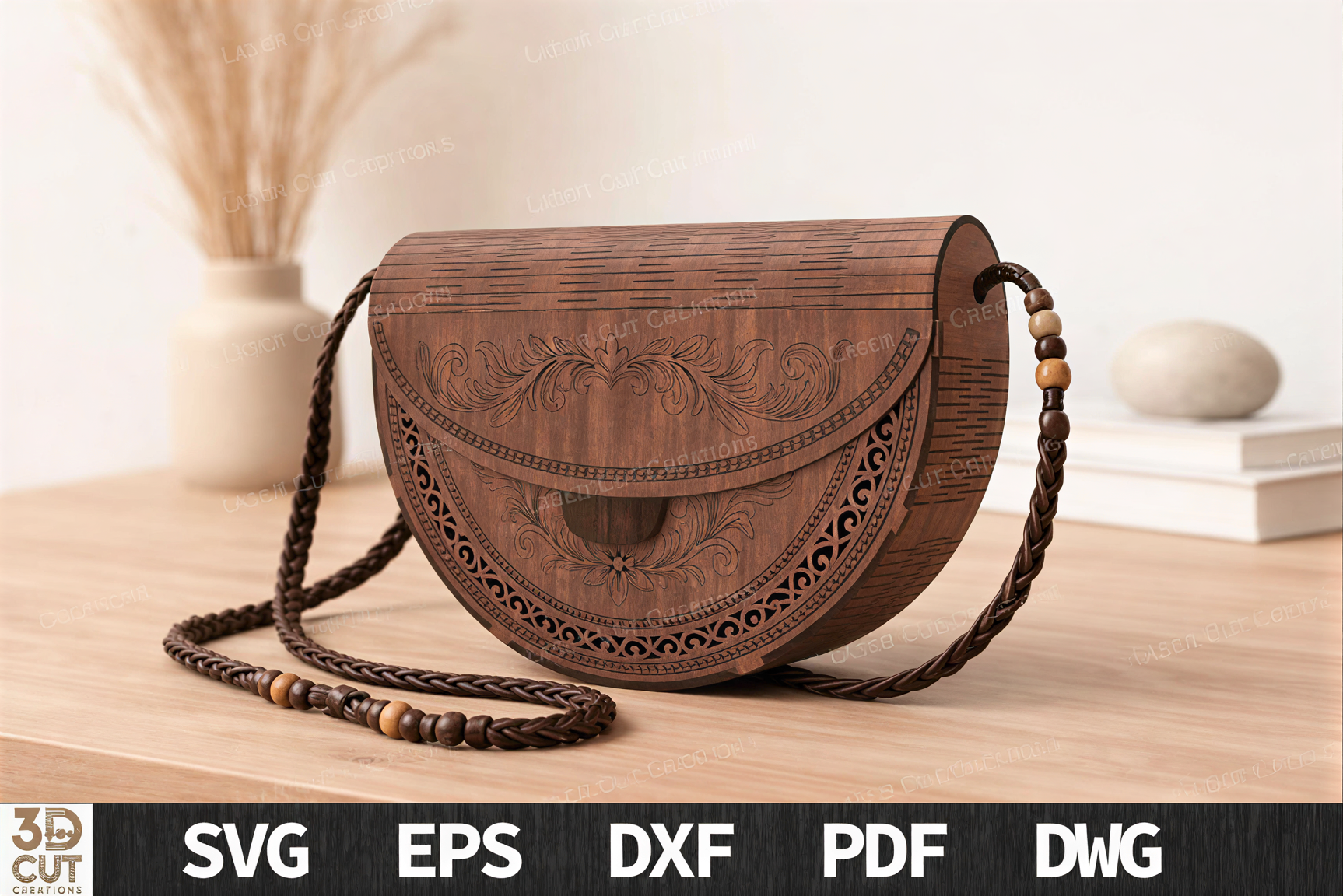 Laser Cut Wooden Sling Bag Bundle SVG Files - Image 4