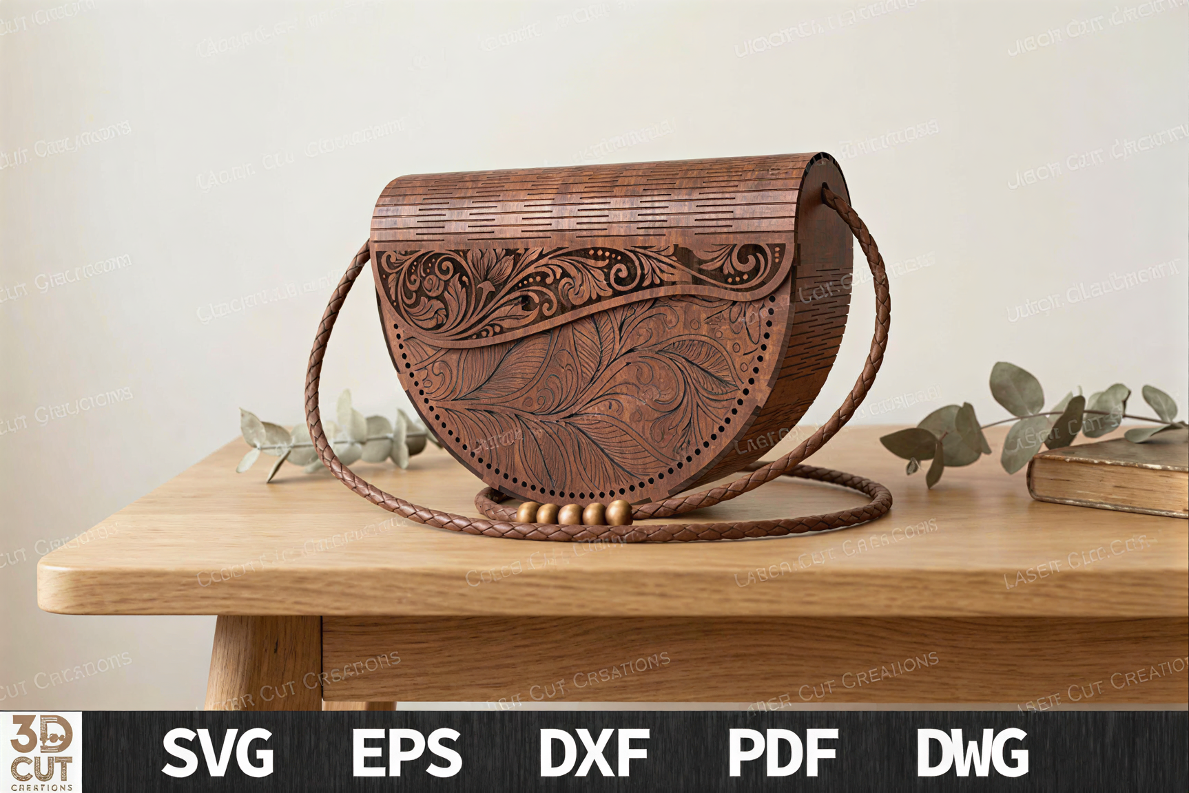 Laser Cut Wooden Sling Bag Bundle SVG Files - Image 3