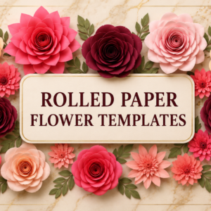 Rolled Paper Flower Templates Bundle